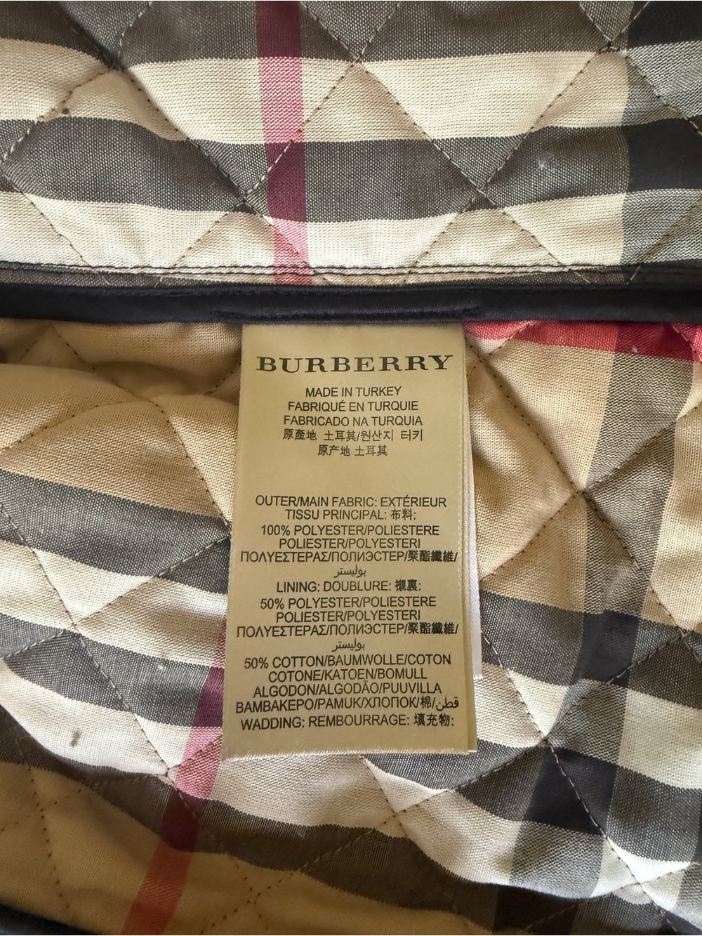 Burberry Black Quilted Button-Front Jacket XS - Picture 4 of 5